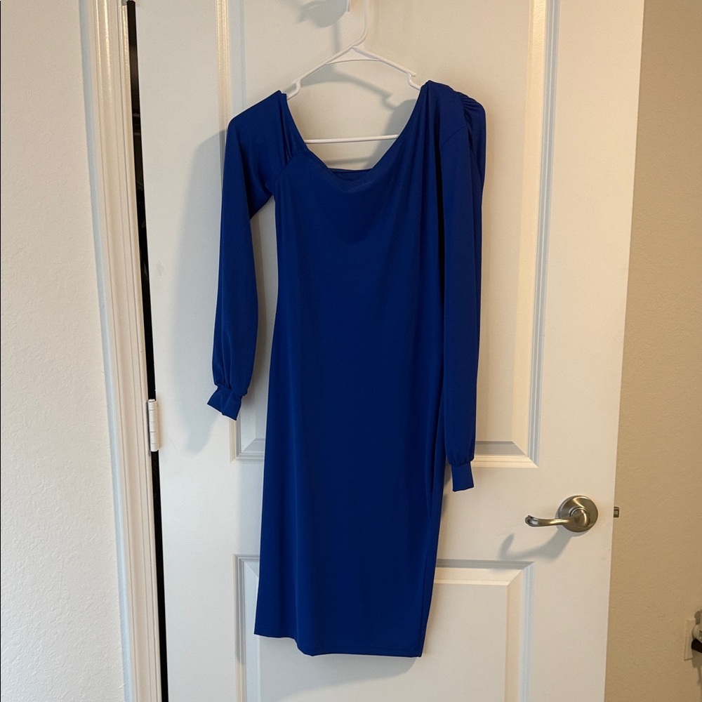 Chic One-Shoulder Blue Dress